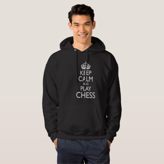 Chess Player  Meme Keep Calm and Play Chess Hoodie (Voorkant volledig)