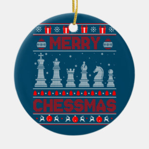 Chess Player Merry Chessmas Kerstmis Ugly Sweater Keramisch Ornament