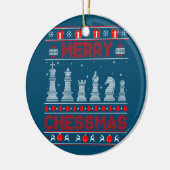 Chess Player Merry Chessmas Kerstmis Ugly Sweater Keramisch Ornament (Links)