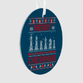 Chess Player Merry Chessmas Kerstmis Ugly Sweater Ornament (voorkant)