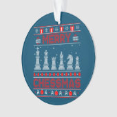 Chess Player Merry Chessmas Kerstmis Ugly Sweater Ornament (voorkant)