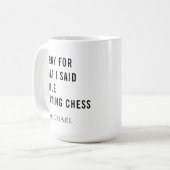 Chess Player Personalized Coffee Mok (Voorkant links)
