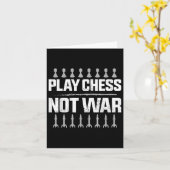 Chess Player Piece Play Chess Not War Kaart (Gele Bloem)