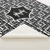 Chess Player Theme Cool Monogramed Sherpa Deken (3/4)