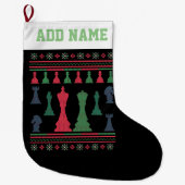 Chess Player Ugly KerstSweater Grote Kerstsok (Voorkant)