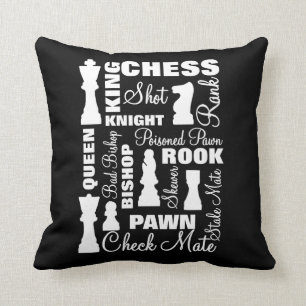 Chess Players Typografie Design Kussen