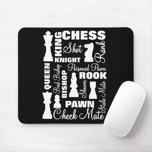 Chess Players Typografie Design Muismat (Met muis)