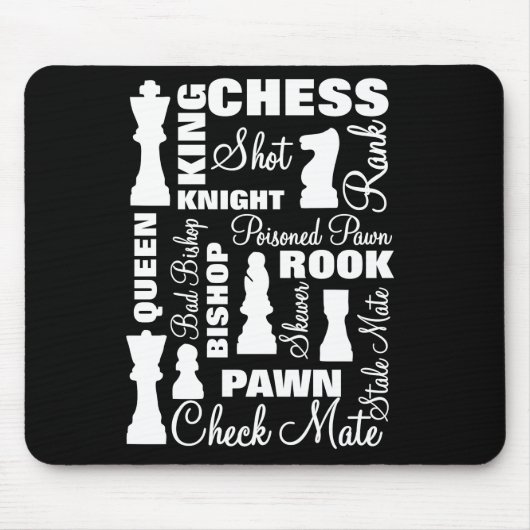 Chess Players Typografie Design Muismat (Voorkant)