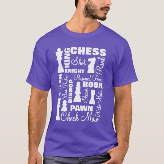 Chess Players Typografie Design T-shirt (Voorkant)