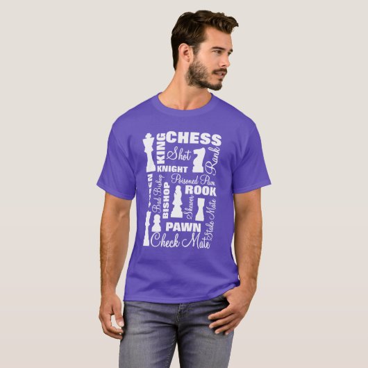 Chess Players Typografie Design T-shirt (Voorkant volledig)