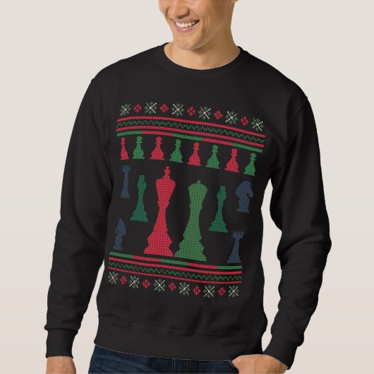 Chess Players Ugly KerstSweater King Queen Trui (Voorkant)