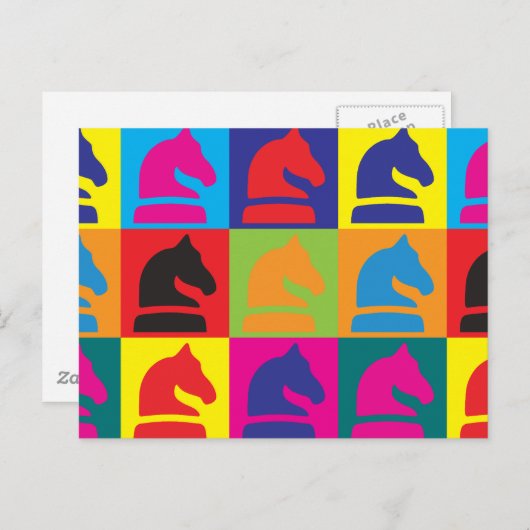 Chess Pop Art Briefkaart (Voorkant / Achterkant)