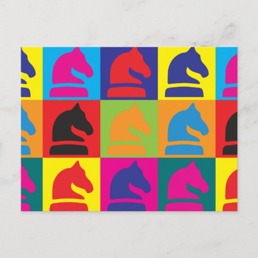 Chess Pop Art Briefkaart (Voorkant)