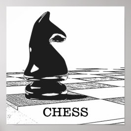 Chess-poster met het zwarte nachtstuk poster