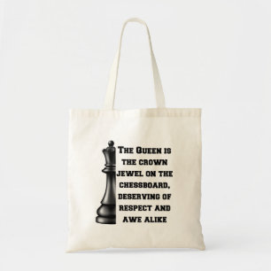 Chess Queen Black White Power Respect Strategie Tote Bag