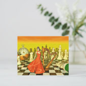 Chess Queen Briefkaart (Staand voorkant)
