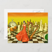 Chess Queen Briefkaart (Voorkant / Achterkant)
