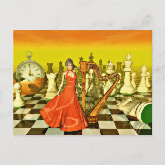 Chess Queen Briefkaart (Voorkant)