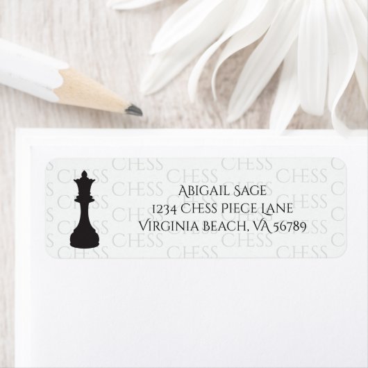 Chess Queen Classic Piece Modern Address Etiket (Insitu)