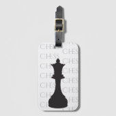 Chess Queen Classic Piece Modern Black, White Bagagelabel (Voorkant (verticaal))