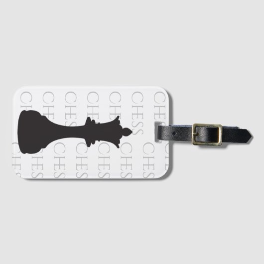 Chess Queen Classic Piece Modern Black, White Bagagelabel (Voorkant (horizontaal))