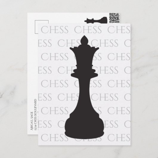 Chess Queen Classic Piece Modern Briefkaart (Voorkant / Achterkant)