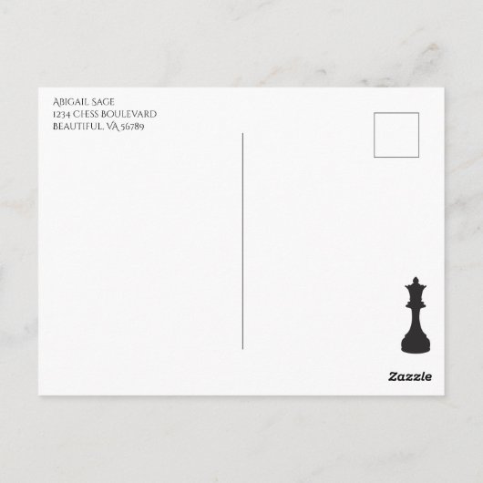Chess Queen Classic Piece Modern Briefkaart (Achterkant)