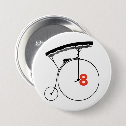 Chess Queen Number 8 Ronde Button 7,6 Cm (Voorkant /achterkant)