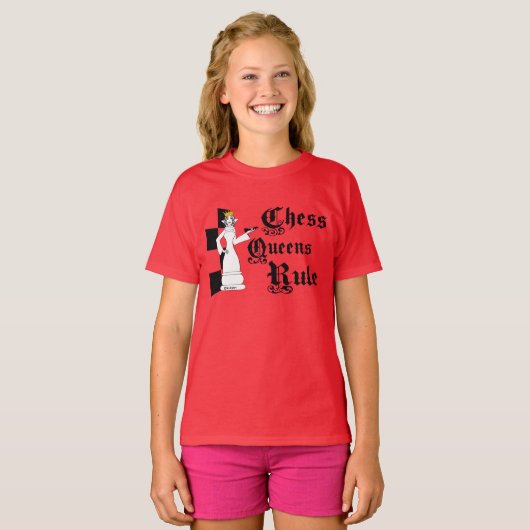 Chess Queen's Rule, Girl Youth T-shirt (Voorkant volledig)