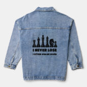 Chess Quote Chess Player en Chess Club Denim Jacket (Achterkant)