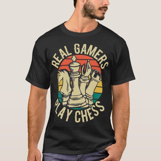 Chess Real Gamers spelen schaak T-shirt (Voorkant)