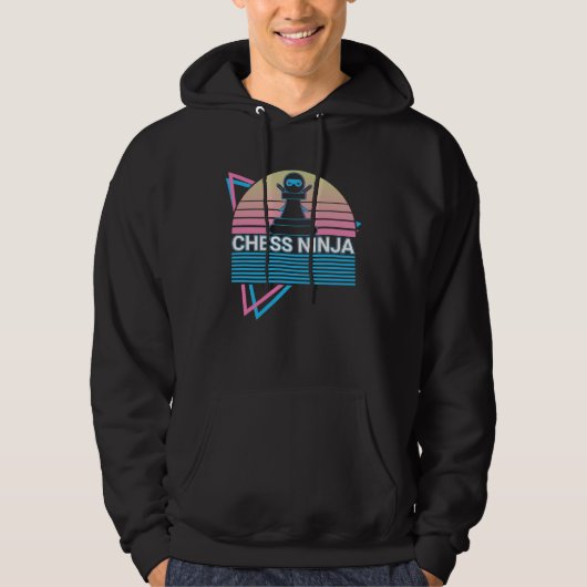 Chess Retro Chess Ninja Hoodie (Voorkant)