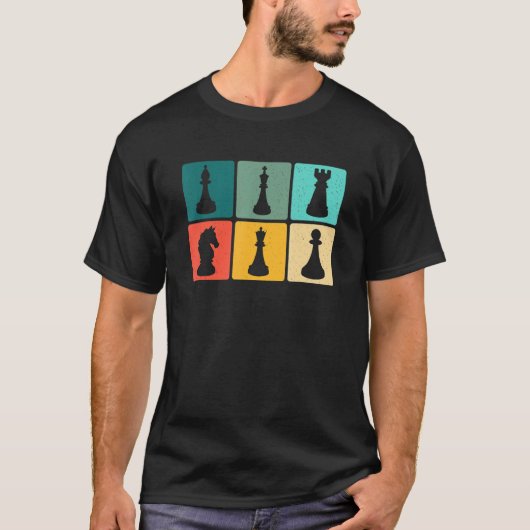 Chess Retro Graphic Chess Player Checkmate Board G T-shirt (Voorkant)