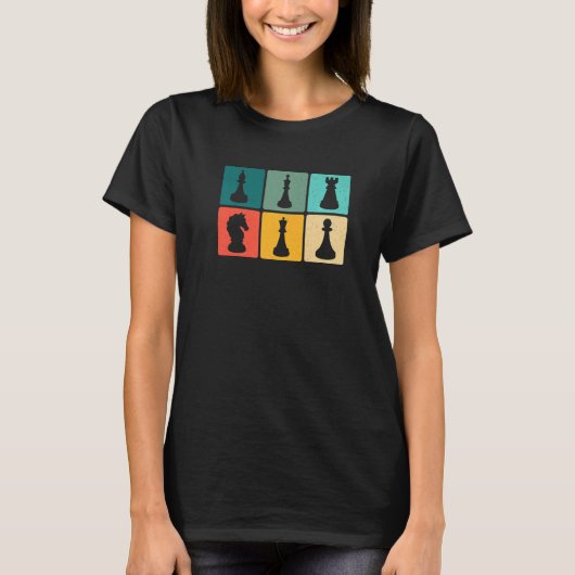 Chess Retro Graphic Chess Player Checkmate Board G T-shirt (Voorkant)