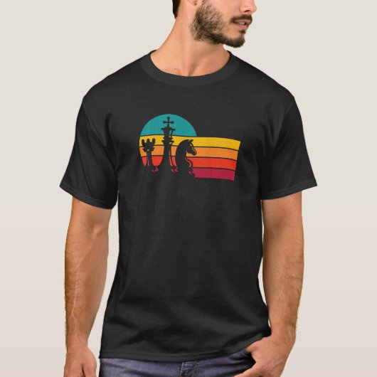 Chess Retro Graphic Chess Player Checkmate Board G T-shirt (Voorkant)