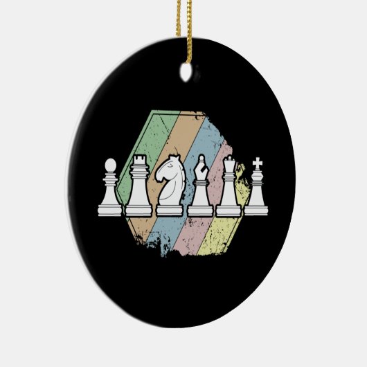 Chess Retro Keramisch Ornament (Rechts)