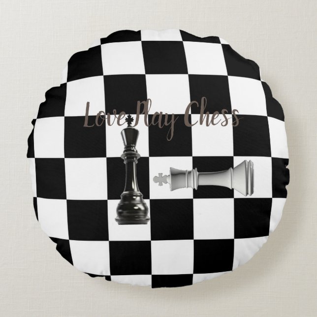 Chess Rond Kussen (Voorkant)