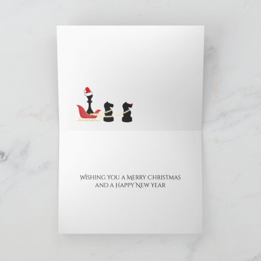 Chess Santa Claus en Reindekerst Feestdagen Kaart (Binnen)