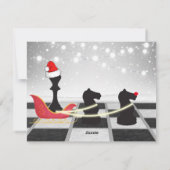 Chess Santa Claus en Reindekerst Feestdagenkaart (Achterkant)