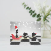 Chess Santa Claus en Reindekerst Feestdagenkaart (Staand voorkant)