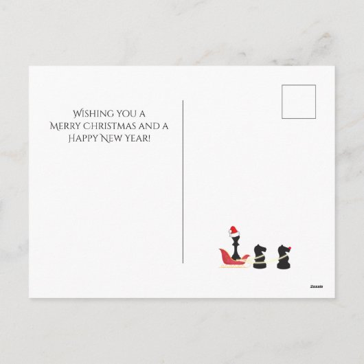 Chess Santa Claus en Reindekerst Feestdagenkaart (Achterkant)