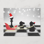 Chess Santa Claus en Reindekerst Feestdagenkaart (Voorkant)