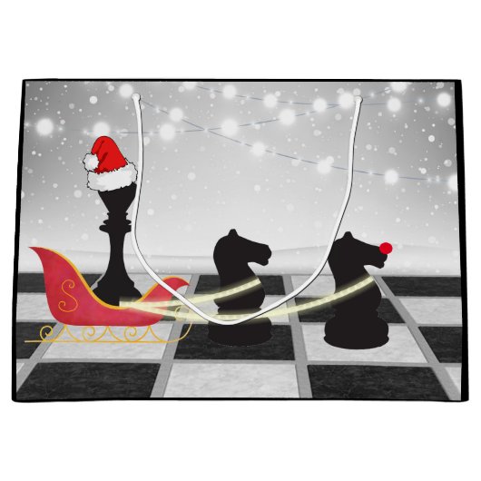 Chess Santa Claus en Reindekerst Groot Cadeauzakje (Voorkant)