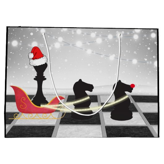 Chess Santa Claus en Reindekerst Groot Cadeauzakje (Achterkant)