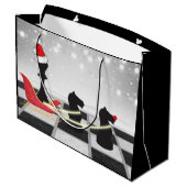 Chess Santa Claus en Reindekerst Groot Cadeauzakje (Achterkant Gekanteld)