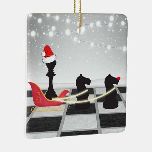 Chess Santa Claus en Reindekerst Keramisch Ornament (Rechts)
