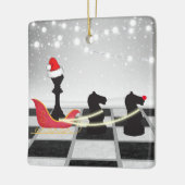 Chess Santa Claus en Reindekerst Keramisch Ornament (Links)