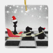 Chess Santa Claus en Reindekerst Keramisch Ornament (Voorkant)