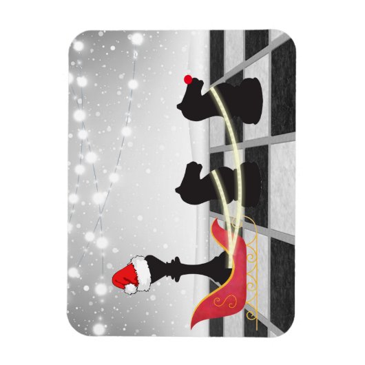Chess Santa Claus en Reindekerst Magneet (Verticaal)