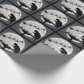 Chess Santa Full Moon Cat en Mouse Game Kerstmis Cadeaupapier (Hoek)